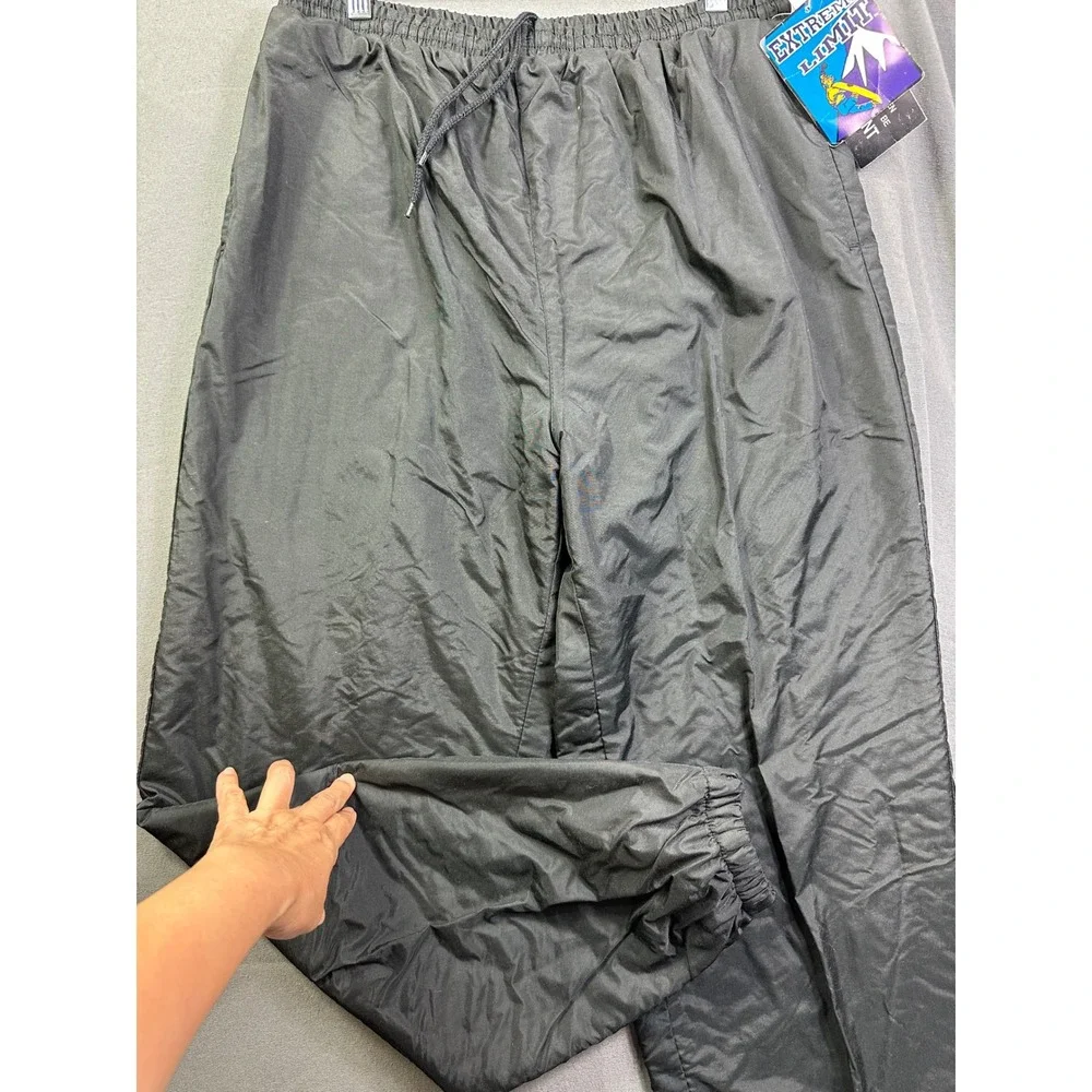 Extreme Limit Men's Black Snow Pants Jersey Lined Elastic Waist Zipper Cuffs NEW